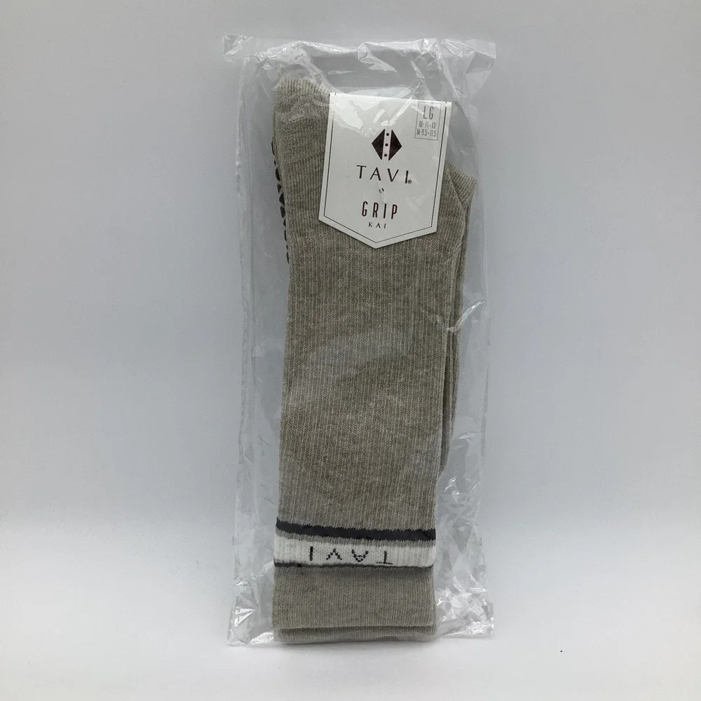 Tavi Grip‎ Kai Socks Shitake Heather Organic Cotton Crew Size Large New
